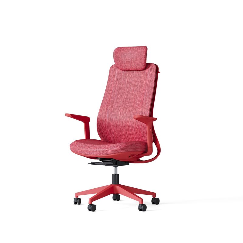 Mejore su espacio de trabajo con la espalda alta silla de oficina ejecutiva de malla roja con soporte lumbar
