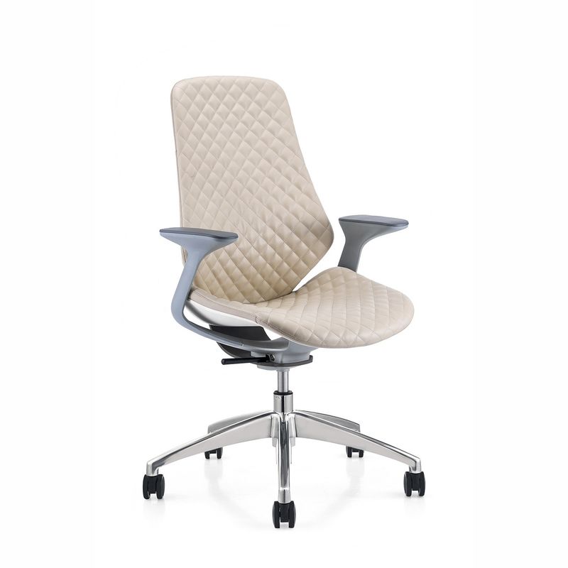 Luxo silla de oficina de marco blanco jefe cómodo reclinado silla giratoria para ejecutivos