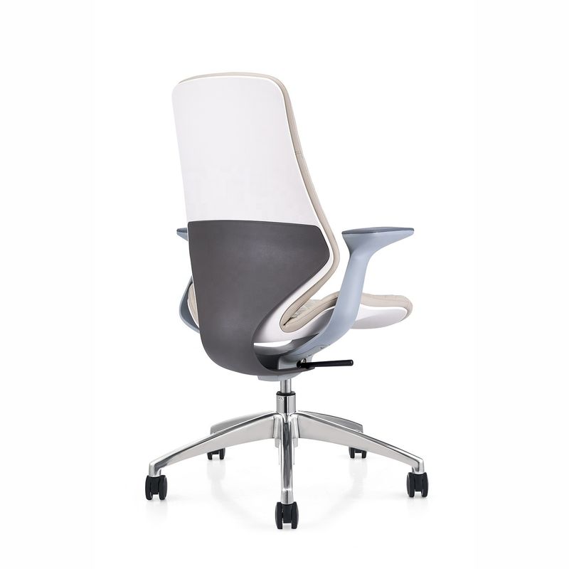 Luxo silla de oficina de marco blanco jefe cómodo reclinado silla giratoria para ejecutivos