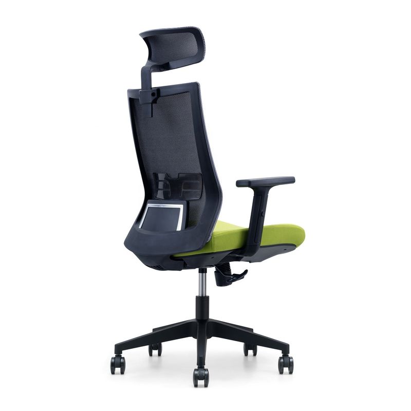 Silla de oficina de malla ajustable con reposabrazos y reposacabezas para diseño ergonómico de espalda alta moderna