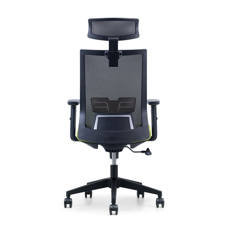 Silla de oficina de malla ajustable con reposabrazos y reposacabezas para diseño ergonómico de espalda alta moderna