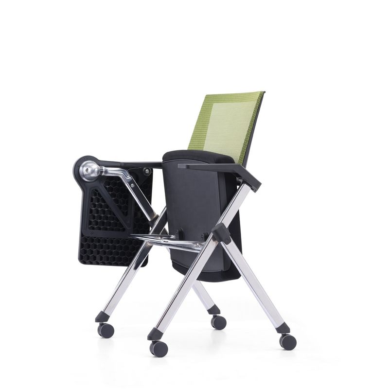 Silla de entrenamiento de malla de oficina plegable con escritorio y tableta para una función completa