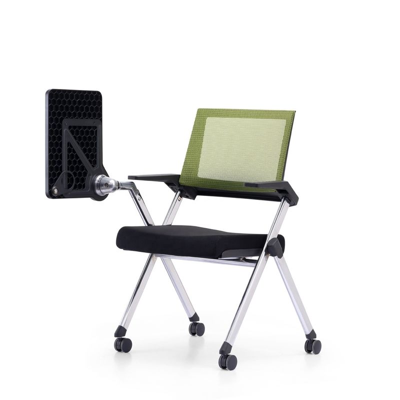 Silla de entrenamiento de malla de oficina plegable con escritorio y tableta para una función completa