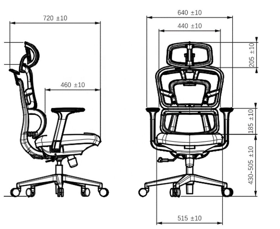 Silla de oficina ergonómica de espalda doble ajustable con espalda media de malla para muebles de oficina modernos