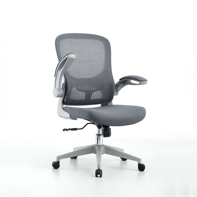 Silla de oficina ergonómica de espuma ejecutiva giratoria ajustable de malla gris para el hogar/hotel/escuela