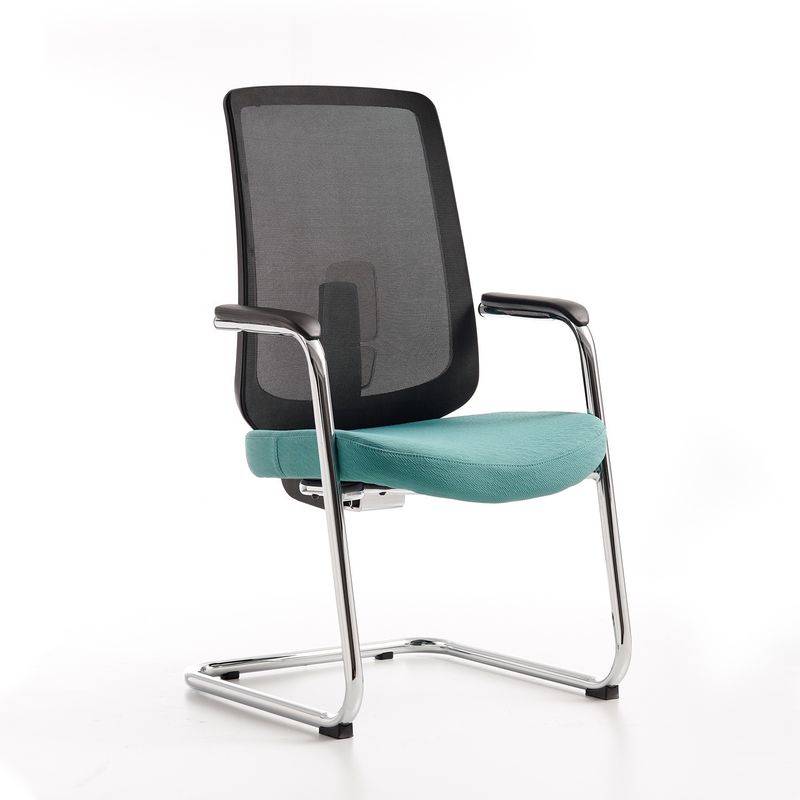 Sillones de oficina de personal de media espalda de malla Silla de sala de conferencias con pie de metal y envío gratuito