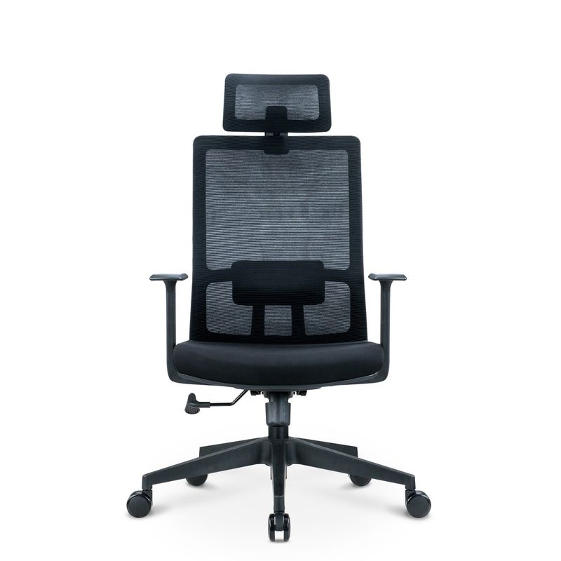 Silla de malla giratoria negra ergonómica de altura ajustable con apoyo para la espalda y la cabeza OEM ODM