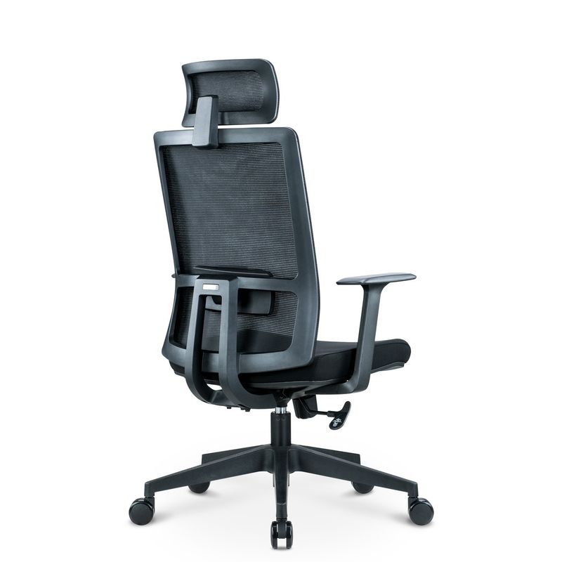 Silla de malla giratoria negra ergonómica de altura ajustable con apoyo para la espalda y la cabeza OEM ODM