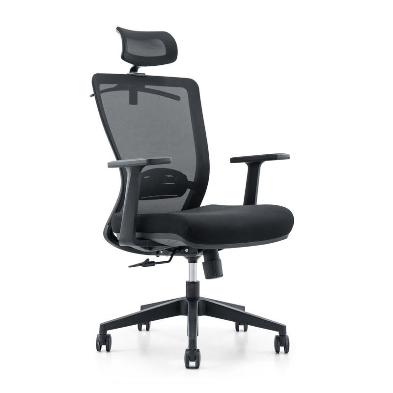 650*690*1150-1250mm Silla de oficina ajustable de lujo con tela de malla y reposabrazos fijos