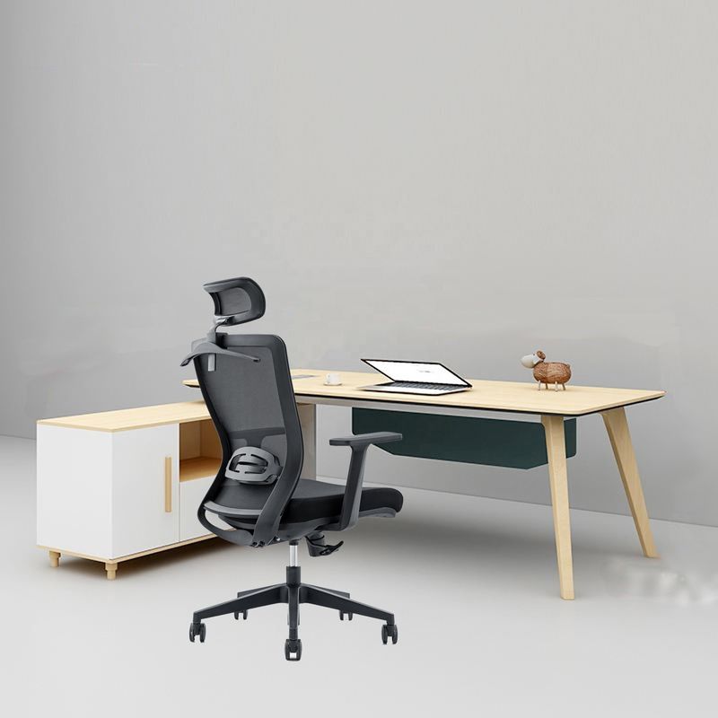 650*690*1150-1250mm Silla de oficina ajustable de lujo con tela de malla y reposabrazos fijos