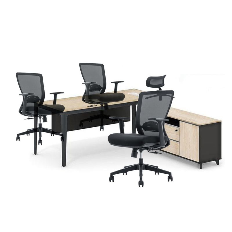 650*690*1150-1250mm Silla de oficina ajustable de lujo con tela de malla y reposabrazos fijos