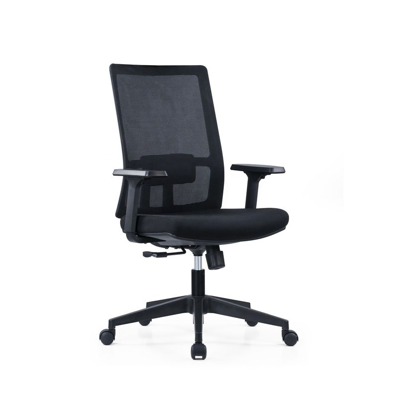 Silla informática de oficina giratoria ergonómica de brazo 2D con soporte lumbar y tejido de malla