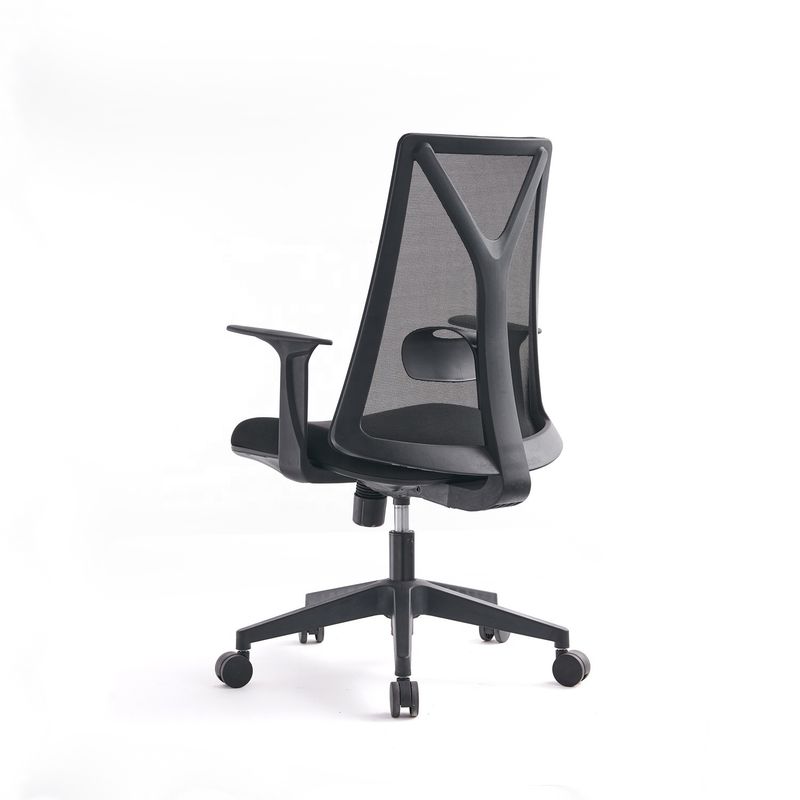 Silla de ordenador de oficina de acero inoxidable tipo metal con soporte lumbar y diseño giratorio