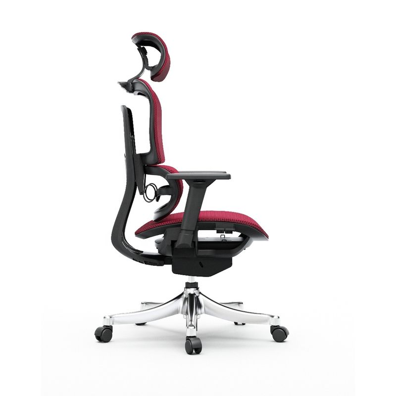 Silla ergonómica de malla con reposapiés ajustable y respaldo de espalda en negro