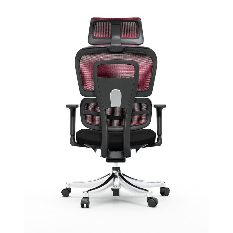 Silla ergonómica de malla con reposapiés ajustable y respaldo de espalda en negro