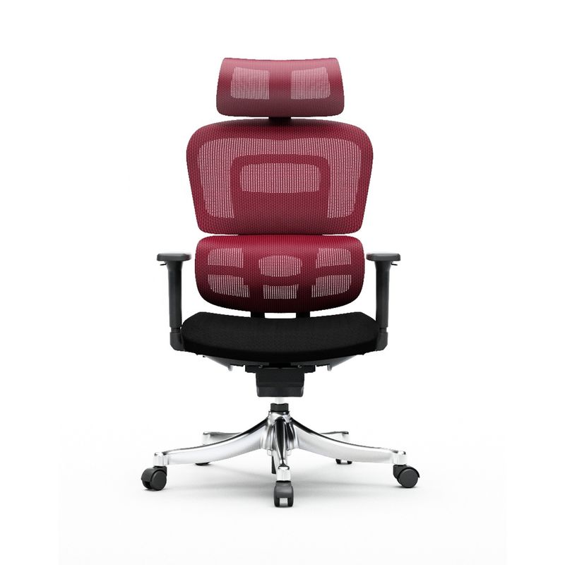 Silla ergonómica de malla con reposapiés ajustable y respaldo de espalda en negro