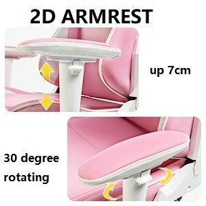 Personaliza el LED rosa RGB Computadora PC silla de juegos de juegos PU de cuero Silla Gamer con reposabrazos 2D