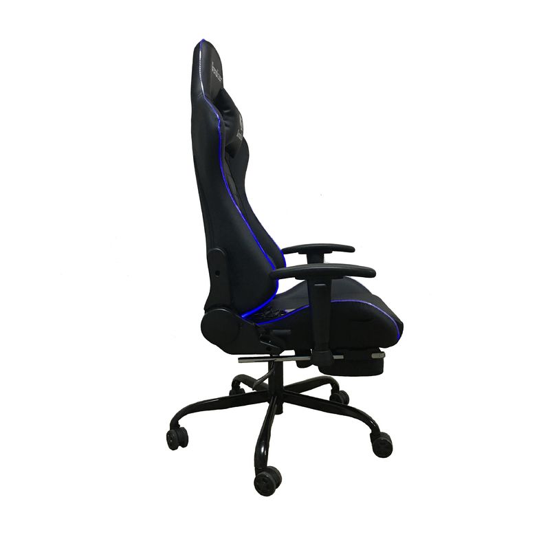 Silla de juego RGB de cuero sintético con función de masaje Luces RGB y alta comodidad