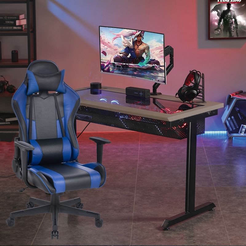 Direct E-Sports Worker PVC Leather Racing Gamer Silla de juego con altura ajustable