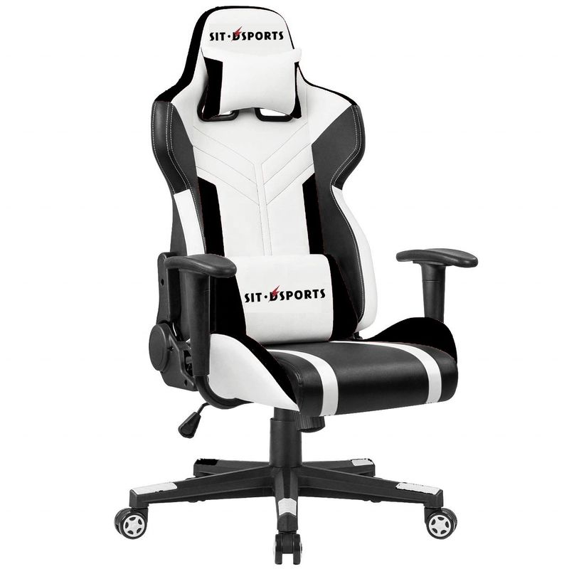 Silla de juegos de carreras de cuero PU blanca cómoda para el rendimiento profesional de los deportes electrónicos