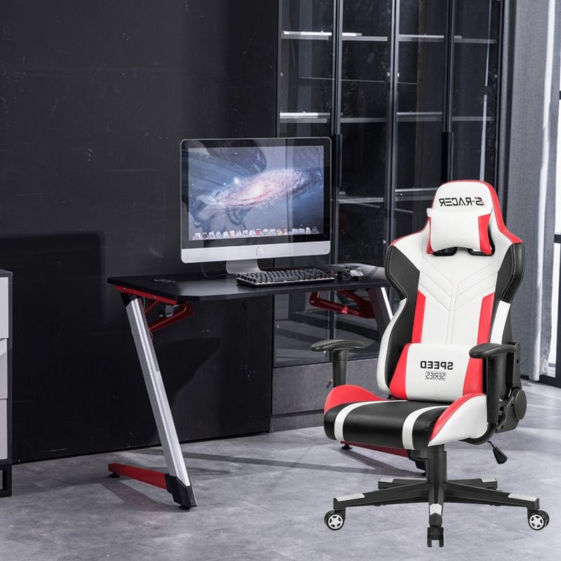 Silla de juegos de carreras de cuero PU blanca cómoda para el rendimiento profesional de los deportes electrónicos