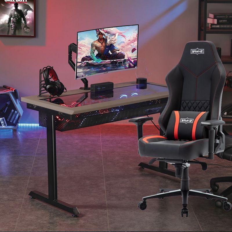 19 Mecanismo de mariposa Silla ejecutiva Y-SEATER 625-BR Silla de juegos de E-sport de cuero PU