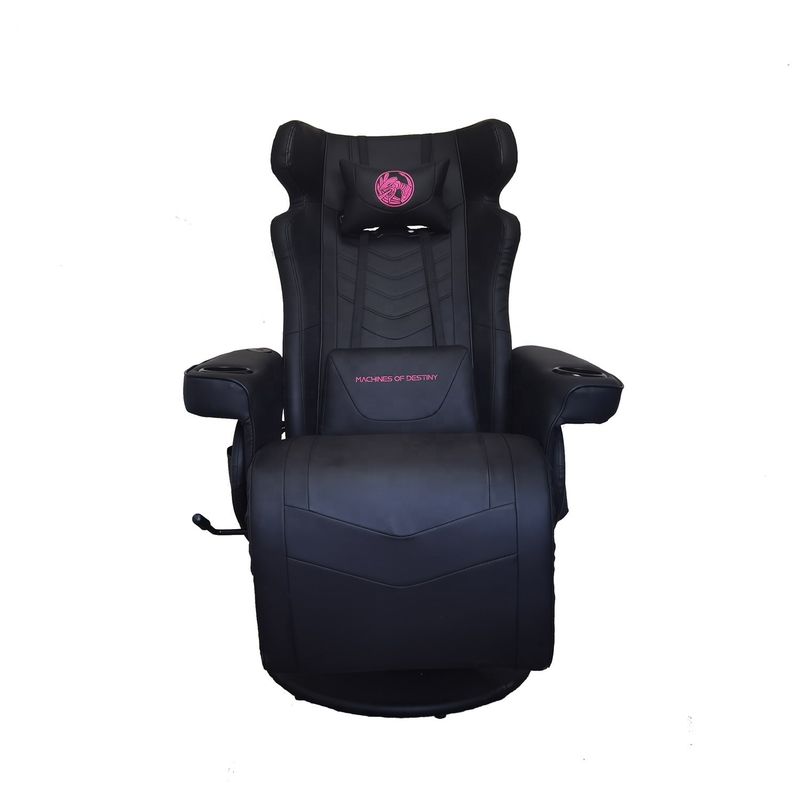 Silla de juegos de oficina con soporte para tazas y altavoces Bluetooth en cuero PU de estilo de carreras