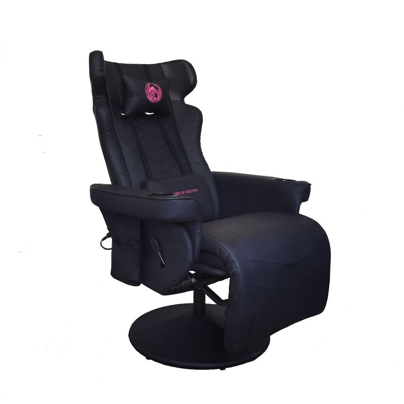 Silla de juegos de oficina con soporte para tazas y altavoces Bluetooth en cuero PU de estilo de carreras
