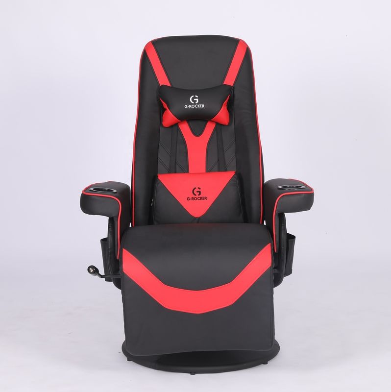 Silla de oficina de lujo con soporte de copa en cuero rosa estilo de carreras