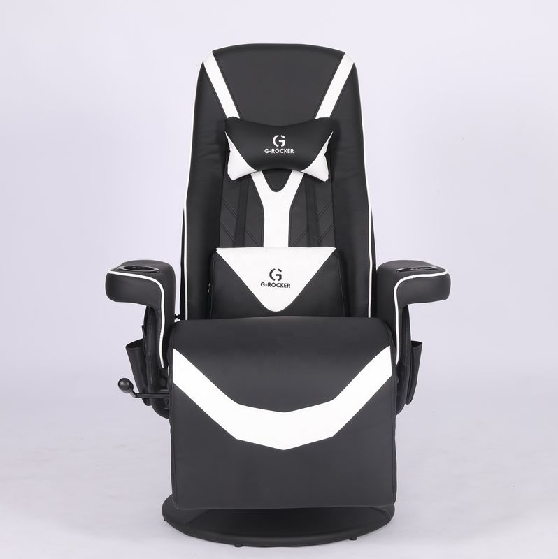 Silla de oficina de lujo con soporte de copa en cuero rosa estilo de carreras
