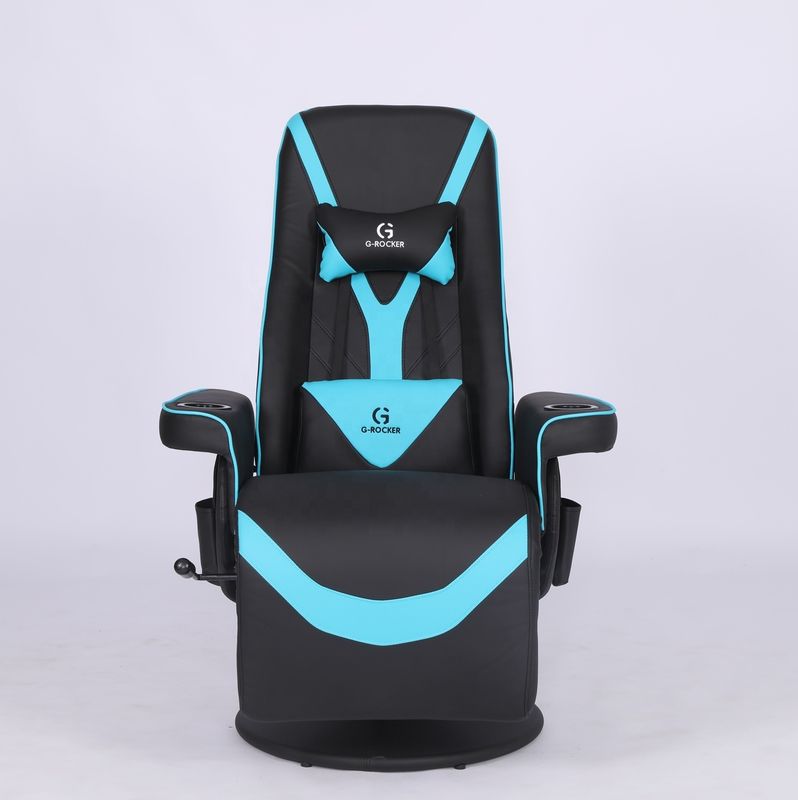 Silla de oficina de lujo con soporte de copa en cuero rosa estilo de carreras