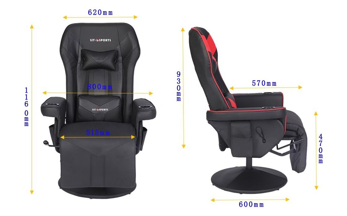 ODM OEM silla ejecutiva estilo de carreras silla de juego de cuero con soporte para tazas y reposapiés