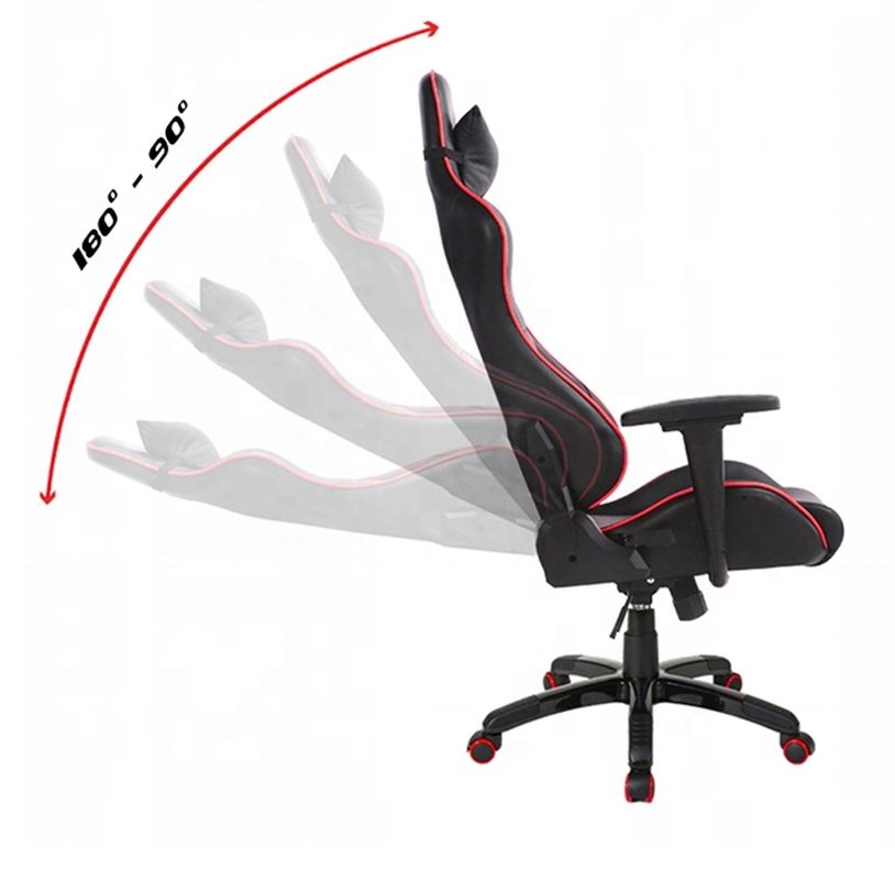 HCYZ RGB LED Light PC Gamer Chair con respaldo ajustable 90-180 y función de masaje
