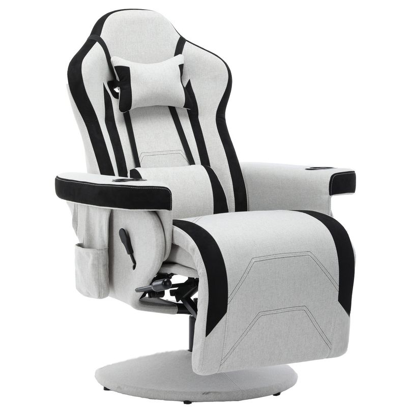 Silla de juegos de lujo con soporte de taza estilo de carreras rojo asiento ergonómico de cuero Sofá de oficina giratorio