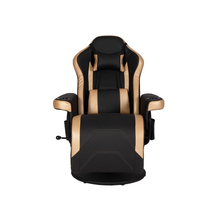 Silla de juegos de lujo con soporte de taza estilo de carreras rojo asiento ergonómico de cuero Sofá de oficina giratorio