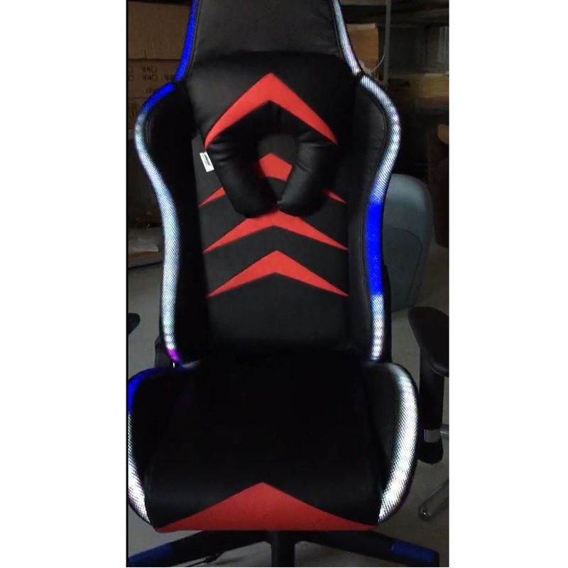 Estilo industrial HCYZ RGB LED Light Silla de computadora ejecutiva silla de juego con cuero PU