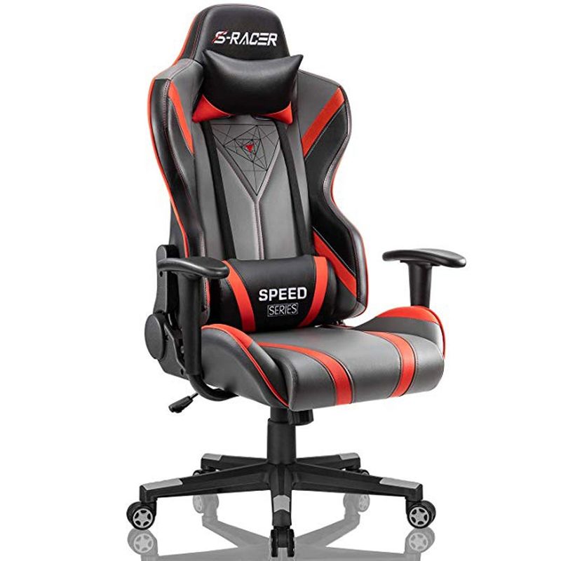Silla de juegos de computadora PU de cuero Silla de oficina de carreras Silla de juegos