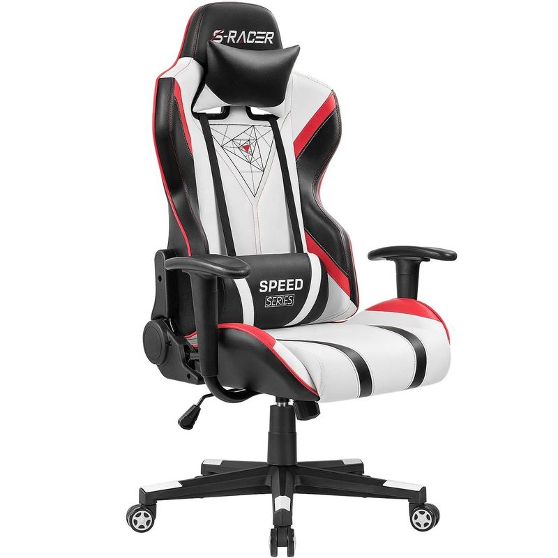 Silla de juegos de computadora PU de cuero Silla de oficina de carreras Silla de juegos
