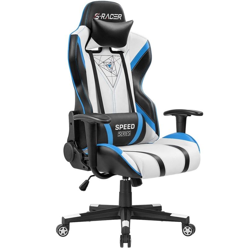 Silla de juegos de computadora PU de cuero Silla de oficina de carreras Silla de juegos