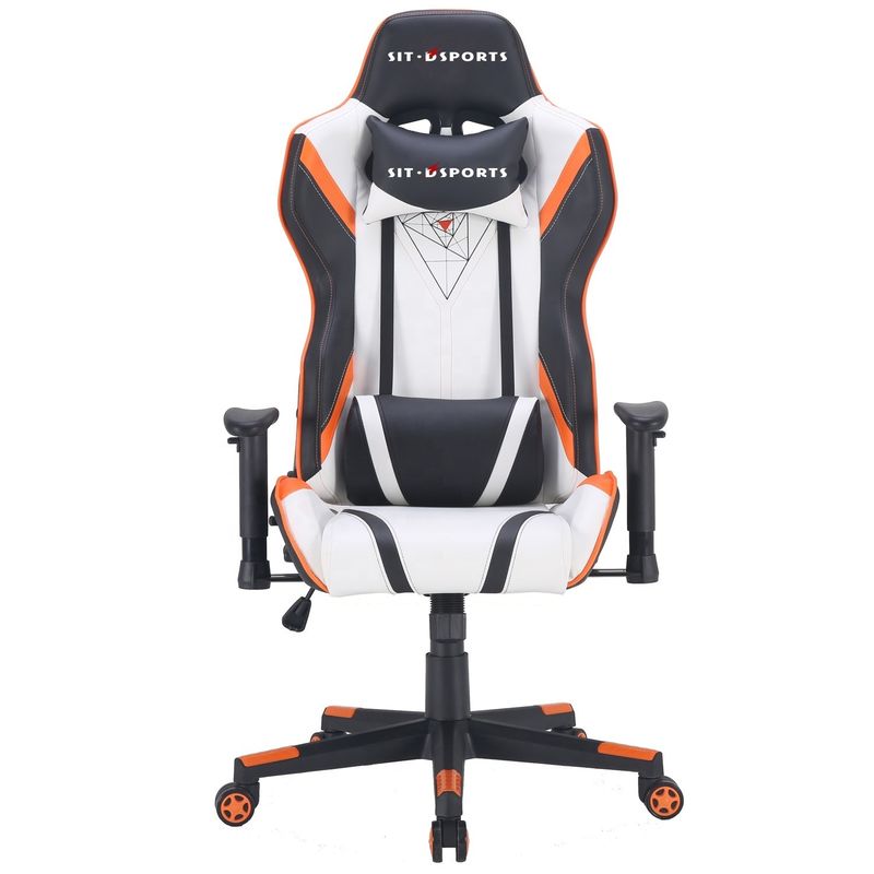 Silla de juegos de computadora PU de cuero Silla de oficina de carreras Silla de juegos