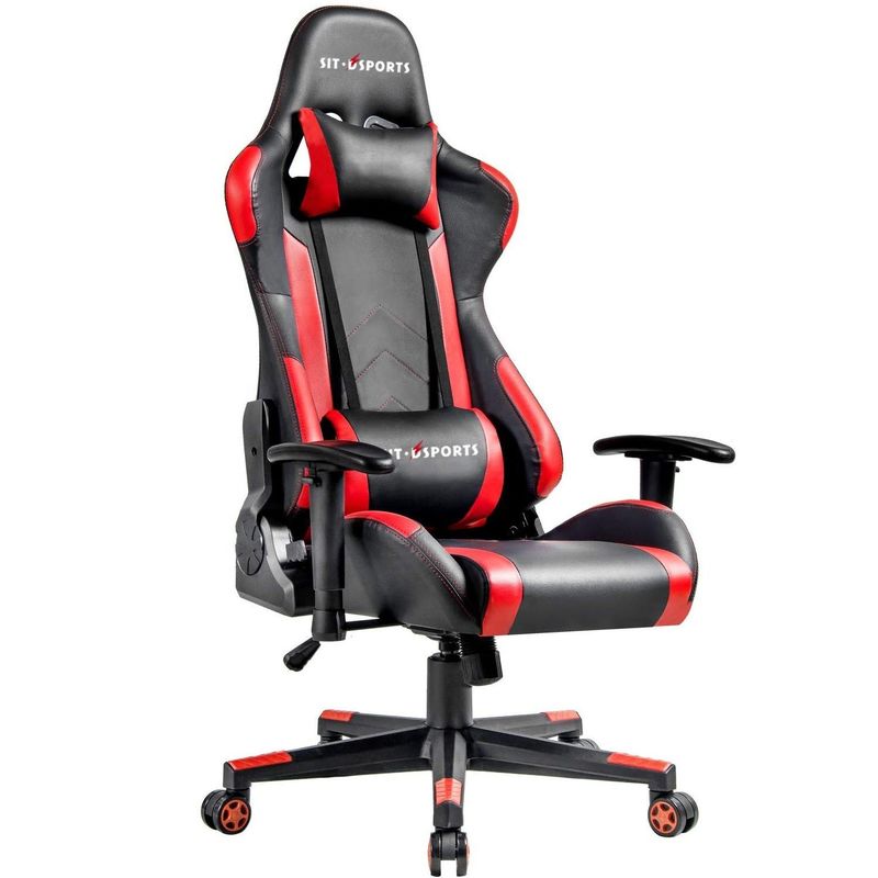 Silla deportiva ergonómica de cuero de diseño tradicional para juegos de oficina ejecutiva