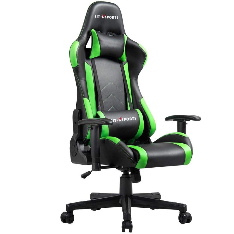Silla deportiva ergonómica de cuero de diseño tradicional para juegos de oficina ejecutiva