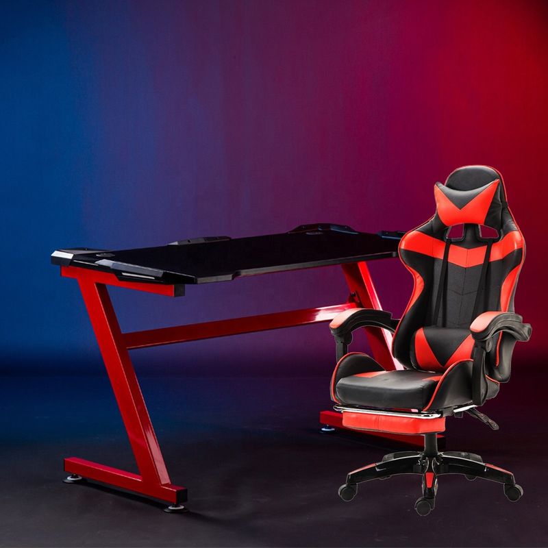 Silla de deportes electrónicos de tipo metálico de hierro Silla de juegos de cuero PU cómoda para profesionales